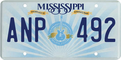 MS license plate ANP492