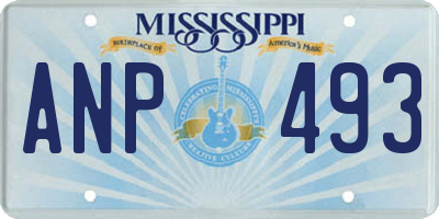 MS license plate ANP493