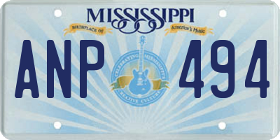 MS license plate ANP494