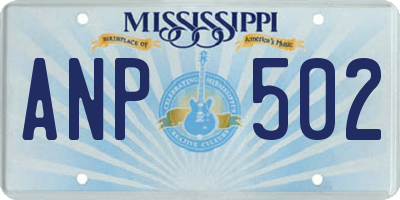 MS license plate ANP502
