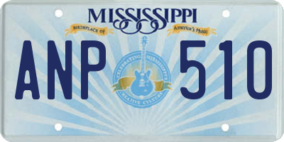MS license plate ANP510
