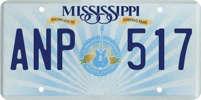 MS license plate ANP517