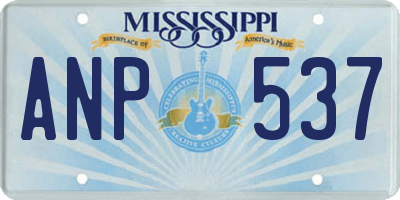 MS license plate ANP537