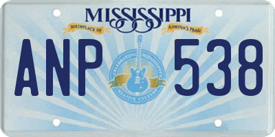 MS license plate ANP538