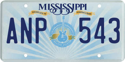 MS license plate ANP543