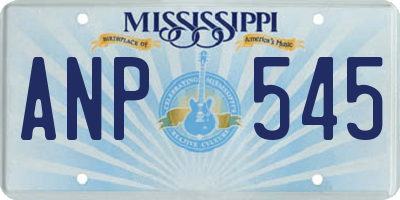 MS license plate ANP545