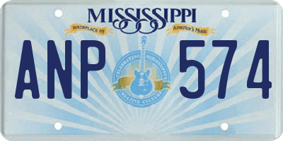 MS license plate ANP574