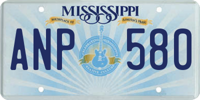 MS license plate ANP580