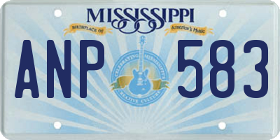 MS license plate ANP583