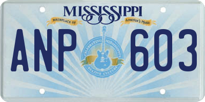 MS license plate ANP603