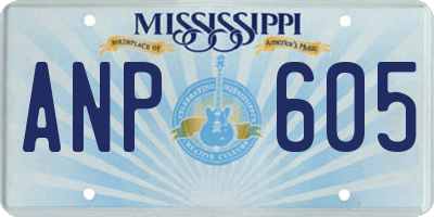 MS license plate ANP605