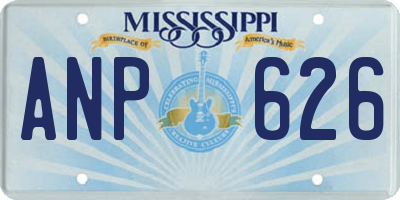 MS license plate ANP626