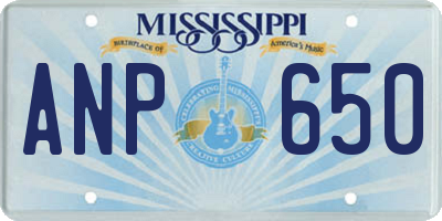 MS license plate ANP650