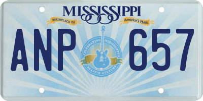 MS license plate ANP657