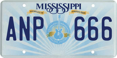 MS license plate ANP666