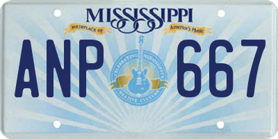 MS license plate ANP667