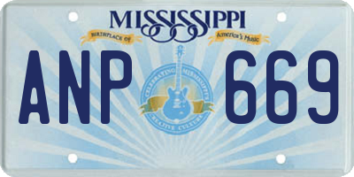 MS license plate ANP669