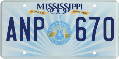 MS license plate ANP670