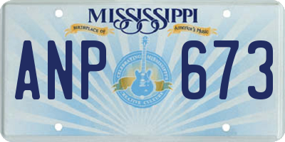 MS license plate ANP673