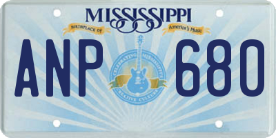 MS license plate ANP680