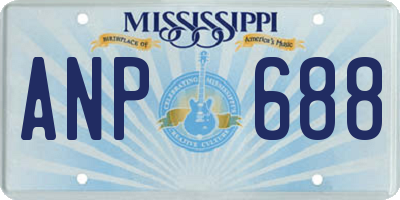 MS license plate ANP688