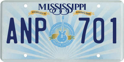 MS license plate ANP701