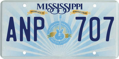 MS license plate ANP707