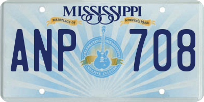 MS license plate ANP708