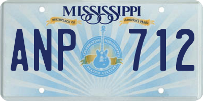 MS license plate ANP712