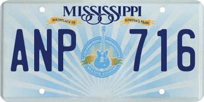 MS license plate ANP716