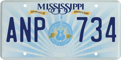 MS license plate ANP734