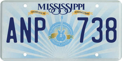 MS license plate ANP738