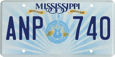 MS license plate ANP740