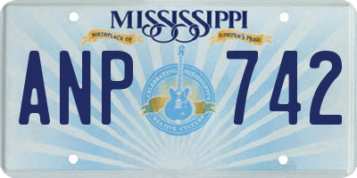 MS license plate ANP742