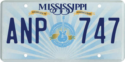 MS license plate ANP747