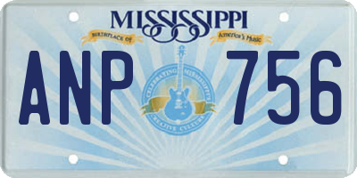 MS license plate ANP756