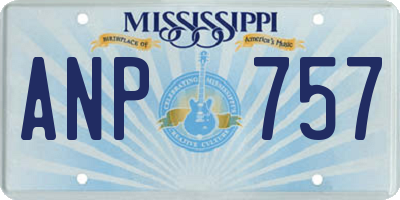 MS license plate ANP757