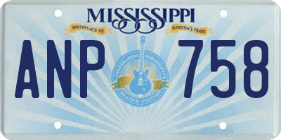 MS license plate ANP758