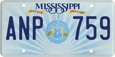 MS license plate ANP759