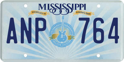 MS license plate ANP764