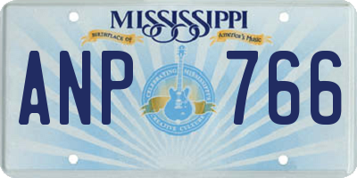 MS license plate ANP766