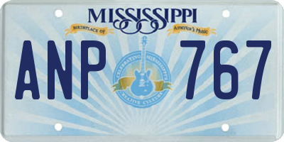 MS license plate ANP767