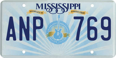 MS license plate ANP769