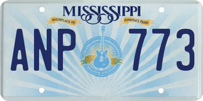 MS license plate ANP773