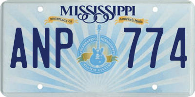 MS license plate ANP774