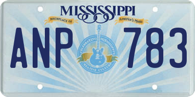 MS license plate ANP783