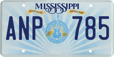 MS license plate ANP785