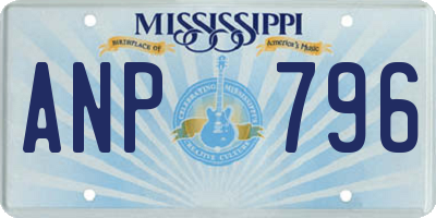 MS license plate ANP796