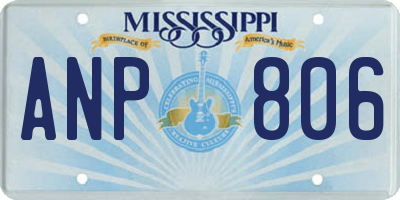 MS license plate ANP806