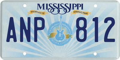 MS license plate ANP812